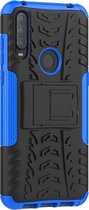 Mobigear Tire Hardcase Hoesje - Geschikt voor Alcatel 3L (2020) - Zwart / Blauw