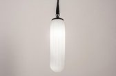 Lumidora Hanglamp 74176 - E27 - Zwart - Wit - Glas - ⌀ 10 cm