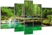 Glasschilderij Natuur - Groen - 170x100cm 5Luik - Foto Op Glas - Geen Acrylglas Schilderij - 6000+ Glasschilderijen Collectie - Wanddecoratie