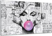Peinture | Peinture sur toile Marilyn Monroe | Noir, gris, violet | 120x70cm 1Hatch | Tirage photo sur toile