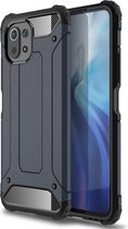 Armor Hybrid Back Cover - Xiaomi Mi 11 Lite (4G / 5G) Hoesje - Donkerblauw