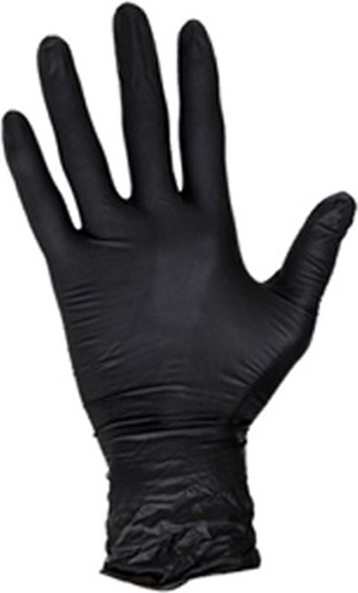 Wegwerp handschoenen - Nitril handschoenen - Poedervrij - zwart - maat S -...