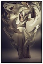 Vrouw in witte jurk - Foto op Akoestisch paneel - 150 x 225 cm