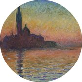 San Giorgio Maggiore in de schemering, Claude Monet - Foto op Behangcirkel - ⌀ 150 cm