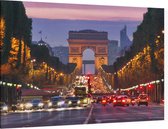 Champs-Élysées met Arc de Triomphe in Parijs - Foto op Canvas - 150 x 100 cm