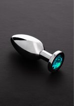 Triune - Jeweled Butt Plug AQUA BLUE LIGHT - Large