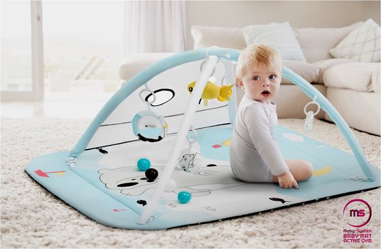 Baby met Boog Moby-System babygym speelmat speelboog speelkleden... bol.com