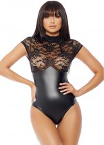 Mock Neck Bodysuit - Black - S/M S/M