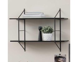 Wandrek Mountain 2 planken zwart 76cm boekenplanken