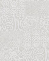 Barok behang Profhome VD219147-DI vliesbehang hardvinyl warmdruk in reliëf gestempeld in collage stijl glanzend zilver 5,33 m2