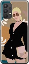 Samsung Galaxy A32 4G hoesje siliconen - Abstract girl - Soft Case Telefoonhoesje - Print / Illustratie - Multi