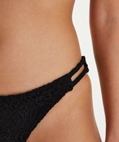 Hunkemöller Dames Badmode Brazilian bikinibroekje Crochet - Zwart - maat XS
