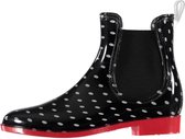 Xq Footwear Regenlaarzen Chelsea Dames Rubber Zwart/rood Maat 38