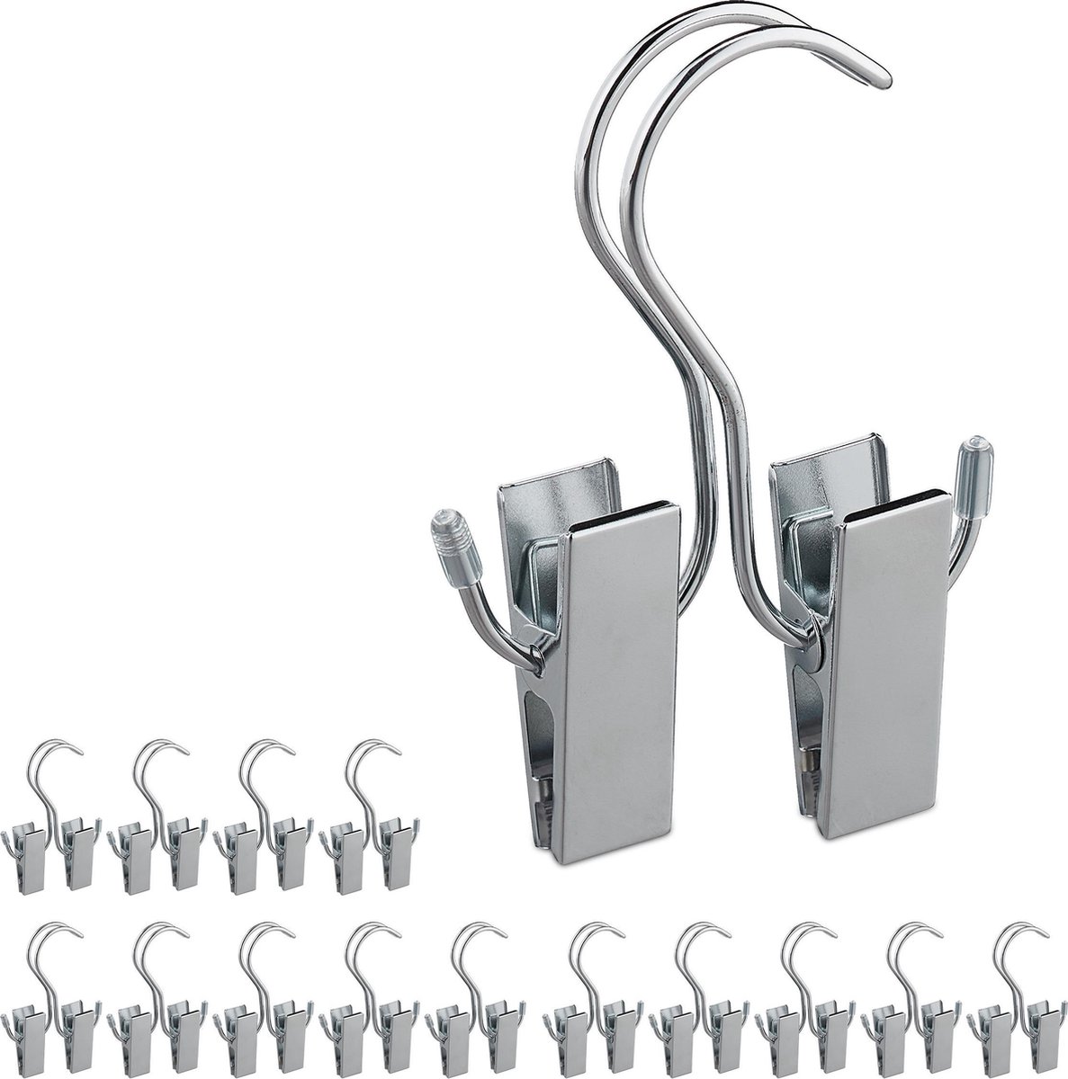 15x laarzenknijper - laarzenklem - dubbele klem - knijper laarzen zilver