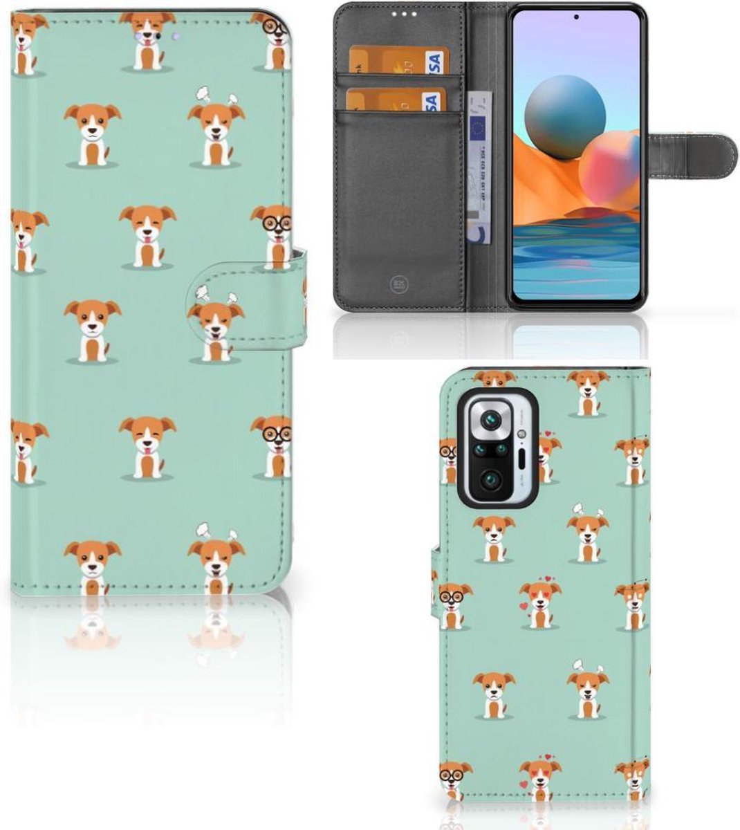 Xiaomi Redmi Note 10 Pro Telefoonhoesje met Pasjes Pups