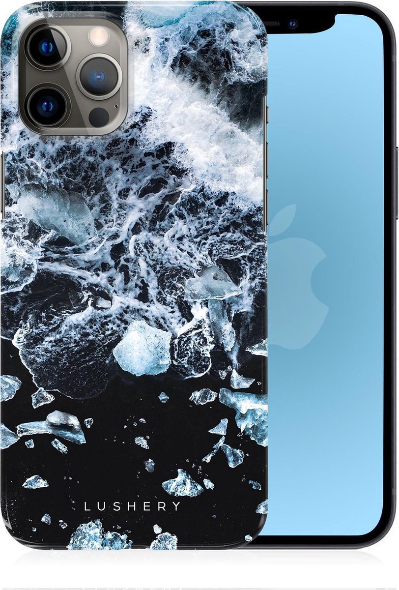 Lushery Hoesje - geschikt voor iPhone 12 Pro Max - Fashion Back Case Hoesje - Crushing Waves