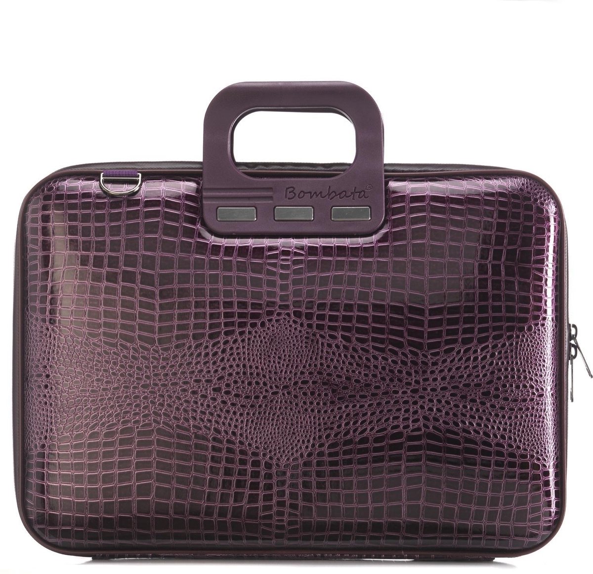 Bombata Shiny Cocco 15 inch Laptoptas - Dames - 15,6 - Glimmende Krokoprint - Violet