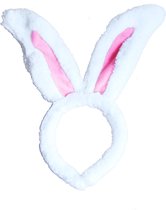 Konijn haarband wit - konijnenoren oren oortjes roze playboy bunny