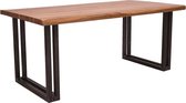 Feel Home - 220x100 Eettafel - Industrial Treelog Oak - Twin U Frame