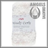 Wooly curls stof, wit, Afmeting: 30 cm x 40 cm, 100% polyester