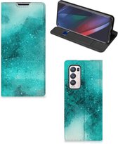 Foto hoesje OPPO Find X3 Neo Smart Cover Painting Blue