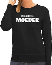 Ik ben trotse moeder - sweater zwart voor dames - mama kado trui / moederdag cadeau M