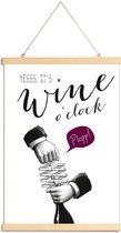 JUNIQE - Posterhanger Wine o'clock -30x45 /Paars & Wit