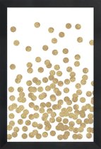 JUNIQE - Poster in houten lijst Gold Glitter -30x45 /Geel & Wit