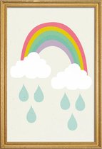 JUNIQE - Poster met houten lijst Happy Day -40x60 /Kleurrijk