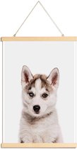 JUNIQE - Posterhanger Husky -30x45 /Ivoor & Wit