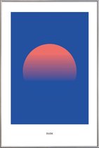 JUNIQE - Poster met kunststof lijst Dusk #6 -20x30 /Blauw & Oranje