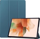 Case2go - Tablet Hoes geschikt voor Samsung Galaxy Tab S7 FE - 12.4 inch - Auto/Wake-Functie - Tri-Fold Book Case - Marine Blauw