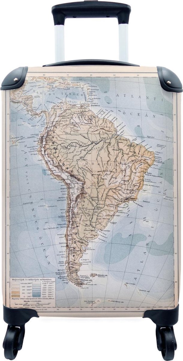 Arrangement Kracht Atticus Koffer - Klassieke wereldkaart Zuid-Amerika - Past binnen 55x40x20 cm en  55x35x25 cm -... | bol.com