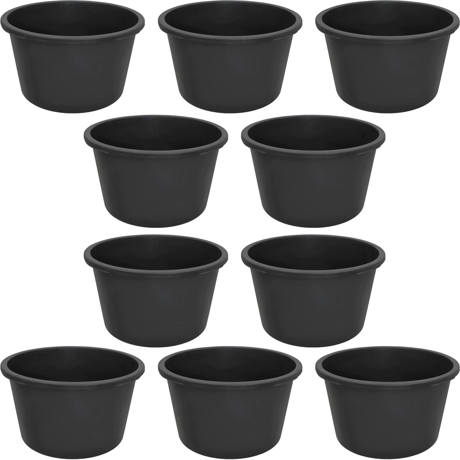 Bouwemmer 65L Rond Zwart - Set van 10 Stuks