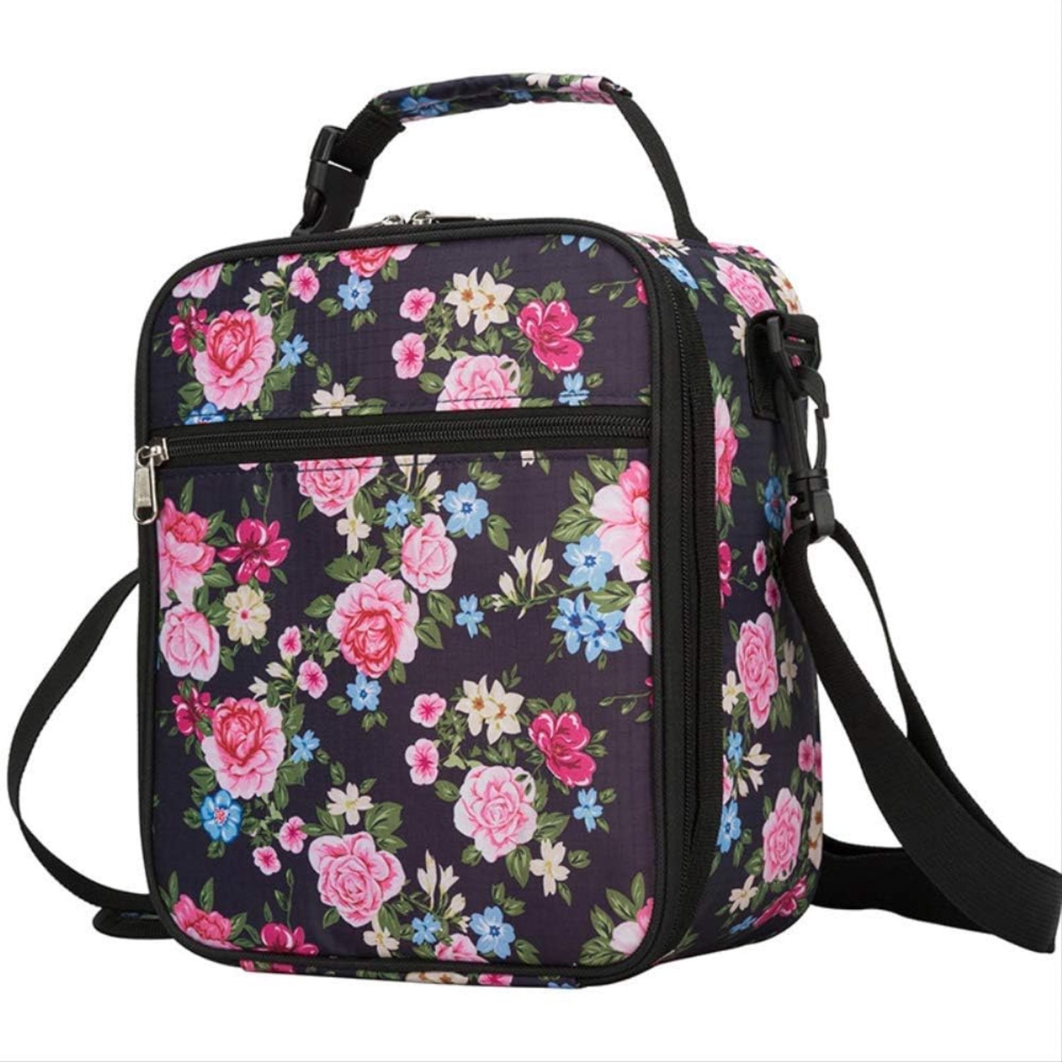 New Oxford Cloth Rose American Business Insulation Bag Slanted Student Lunch Bag 22 x 9 x 26 cm Backpack Freezer - ShopVlot