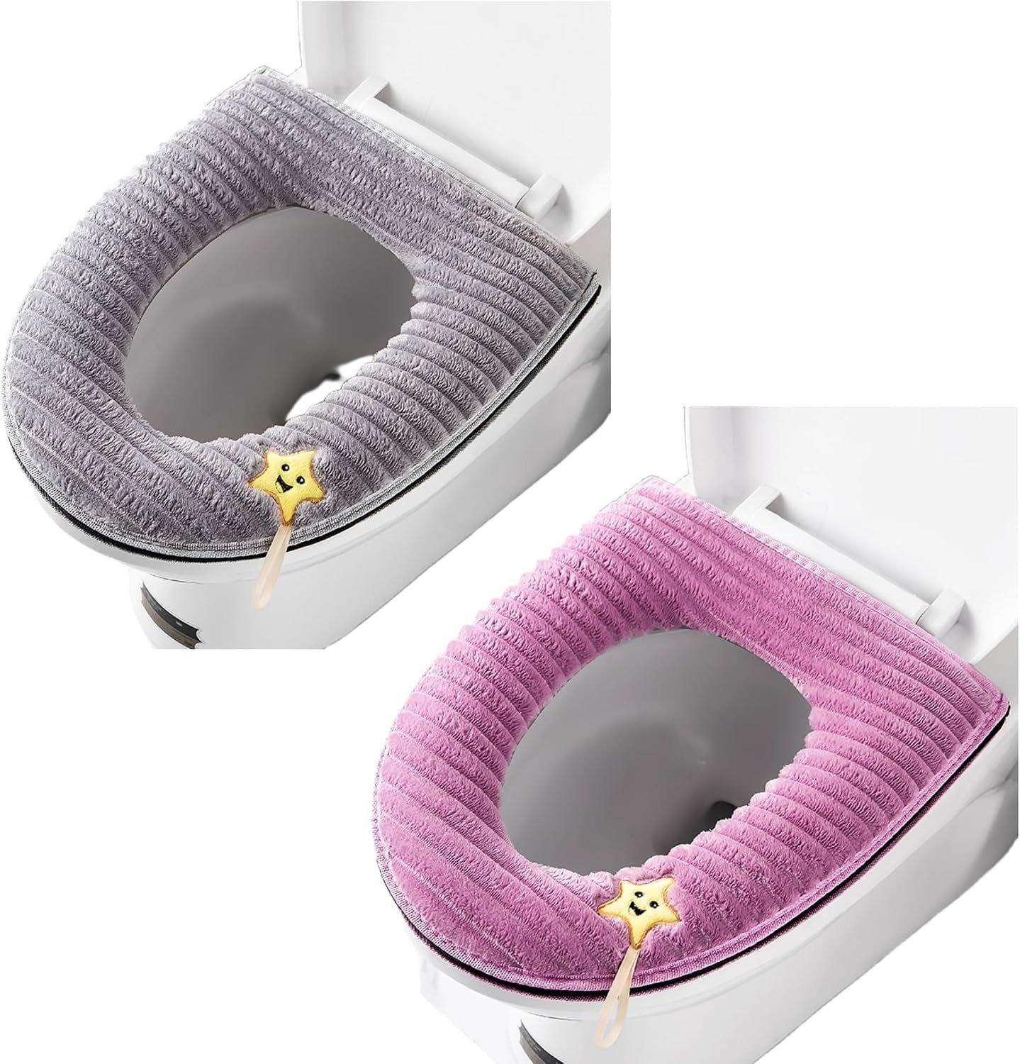 Zachte en Dikke Toiletbril Covers met Handvat - Wasbare Toiletzitting Bescherming voor Alle Toiletten - Comfortabel en Warm