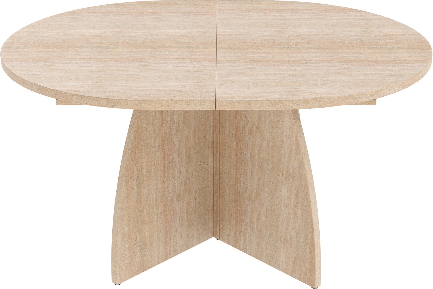 SONNENH Uitschuifbare ovale eettafel - 120 tot 180 cm - MDF - Travertinlook