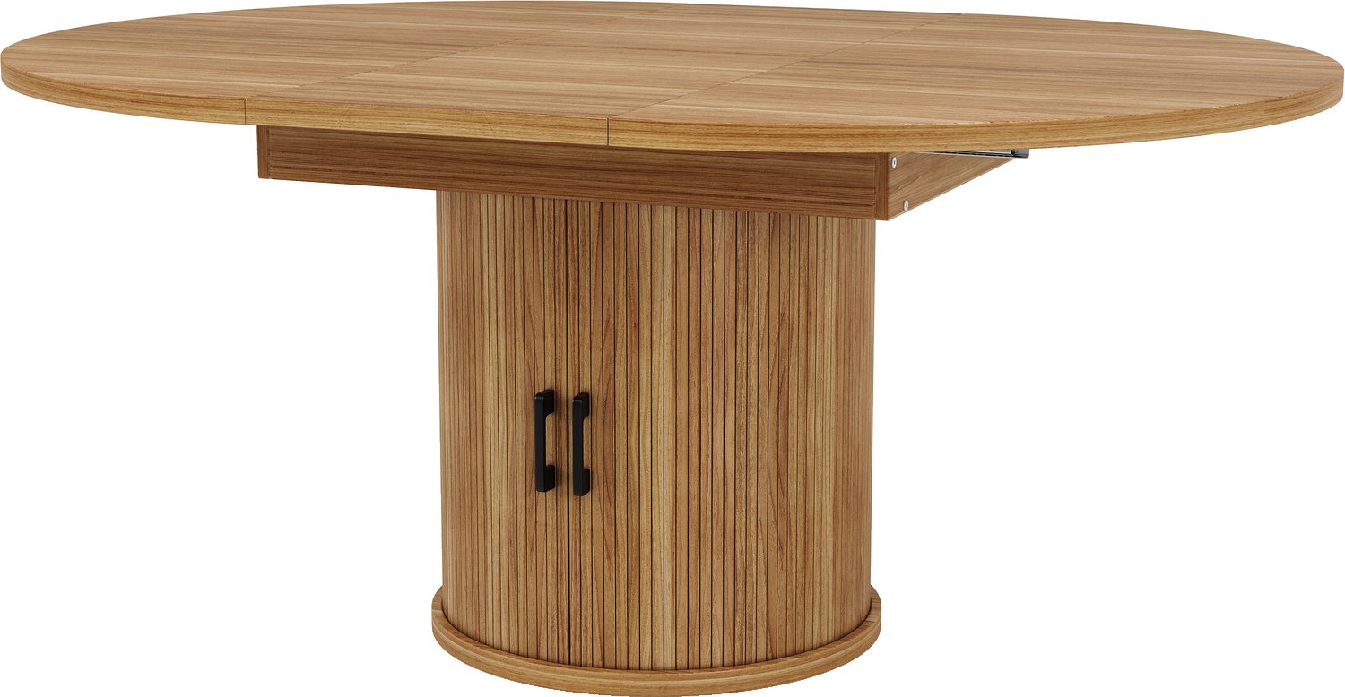 SONNENH Uitschuifbare eettafel met opbergruimte - 118 tot 158 cm - Walnootlook