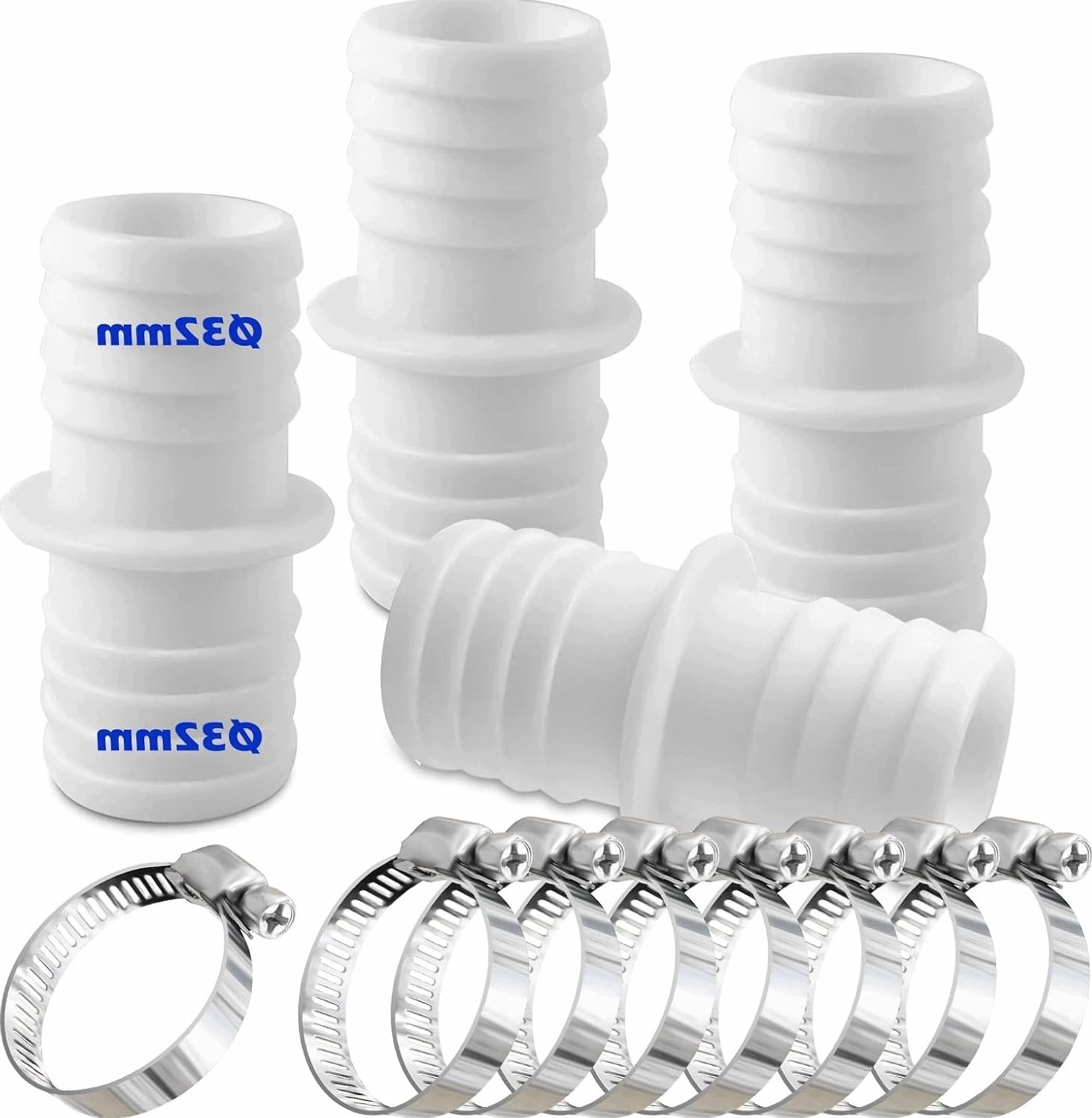Merkloze Slangkoppelingen Set 4 Stuks 32mm met Slangklemmen