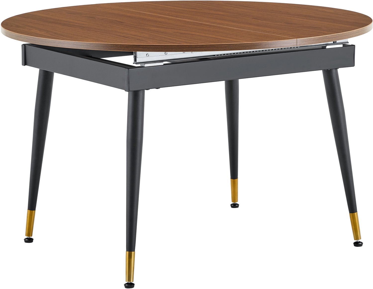 SONNENH Uitschuifbare eettafel rond tot ovaal - Walnootlook - 120–200 x 120 cm