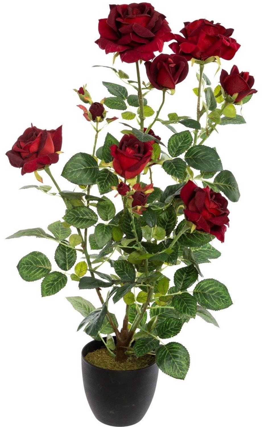 Atmosphera Kunstbloemen in pot ROZENSTRUIK, 74 cm Rood
