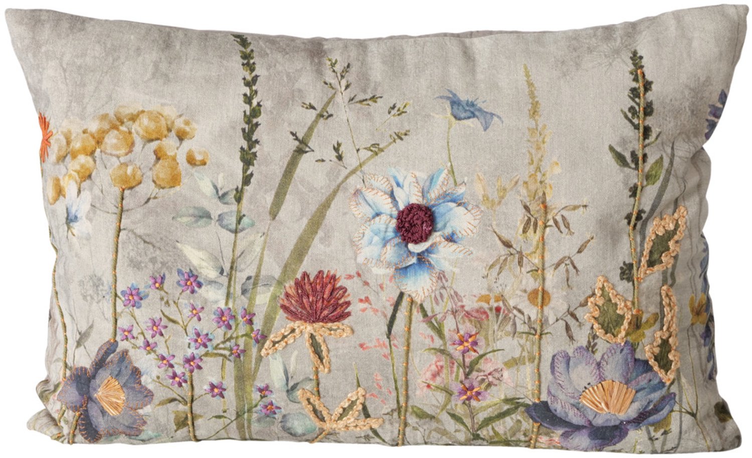 Boltze Sierkussen - Decoratieve kussen BLOMSTER, bloemenpatroon, 100% katoen Beige