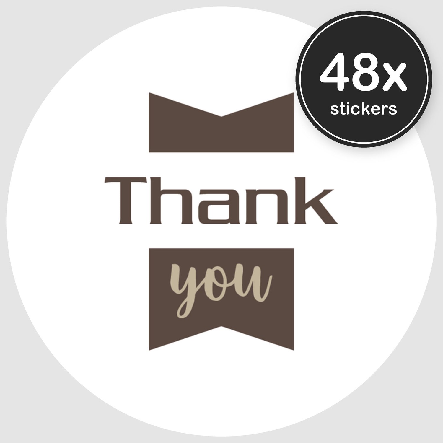 Sluitstickers Bedankt - 48 stuks - Rond 30 mm - Bedankt Stickers - Sluitzegel Envelop - Design 019