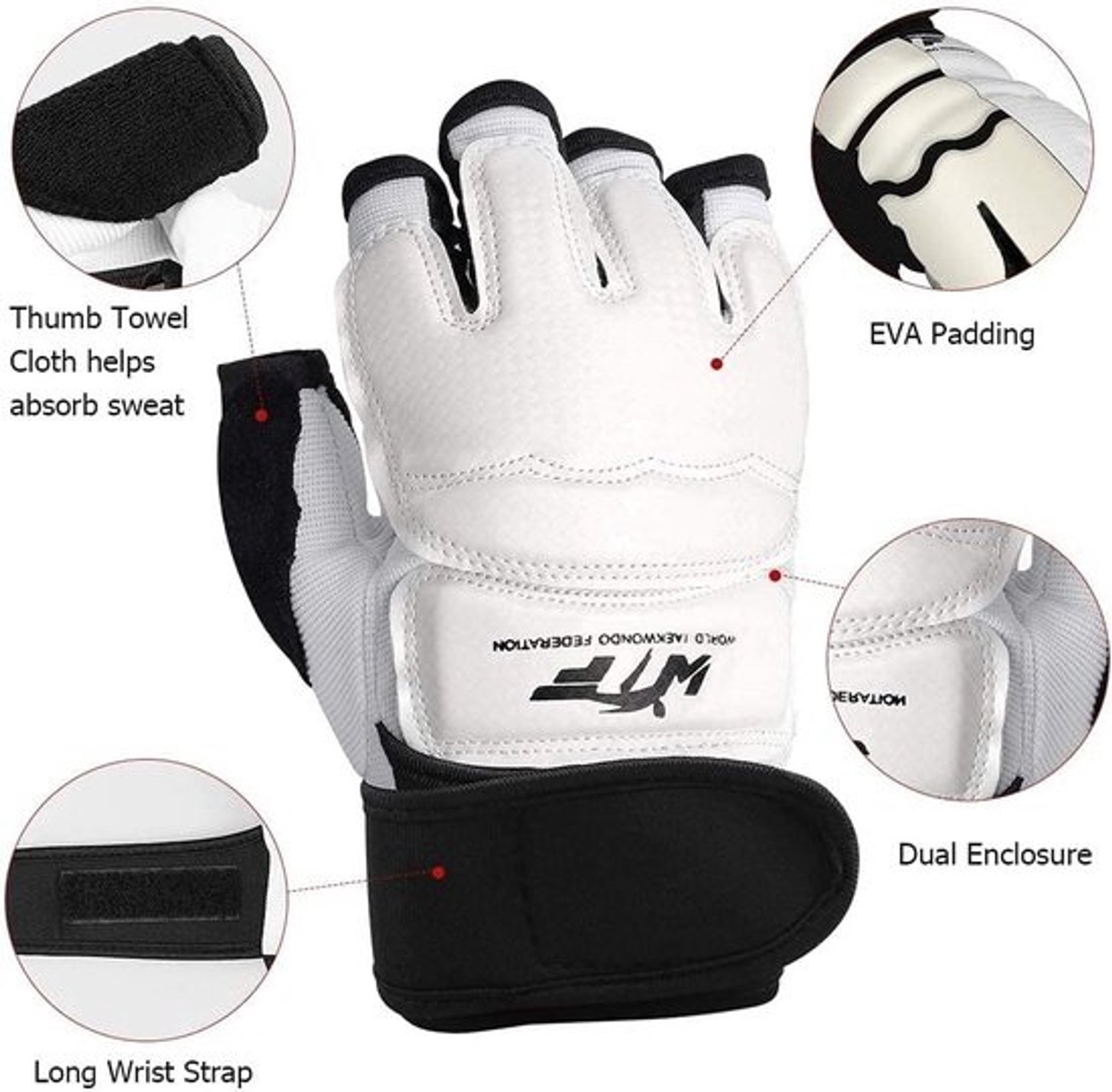 Handschoen- en voetbeschermer-set voor taekwondo, karate en kickboksen - Sparringuitrusting voor vechtsport
