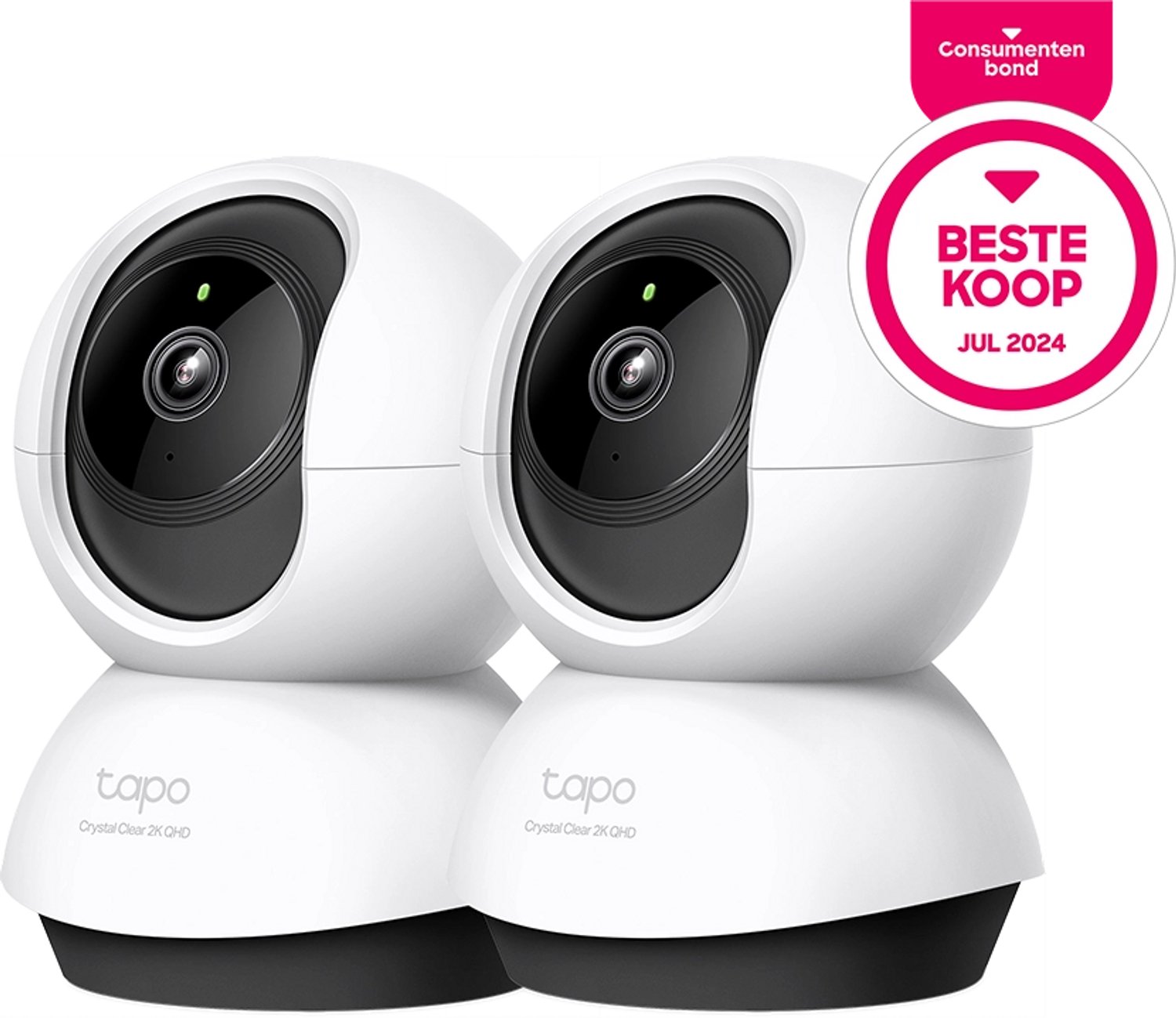 Tapo C220 Beveiligingscamera Binnen 2-pack - Bundelvoordeel - 2K 4MP QHD - Consumentenbond Beste Koop - 360° Draaibaar - Automatisch Volgen - Persoons-, Huisdier- & Huildetectie - 12m Nachtzicht - 99 dB Sirene - microSD tot 512GB - Geen Abonnement