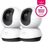 Tapo C220 Beveiligingscamera Binnen 2-pack - Bundelvoordeel - 2K 4MP QHD - Consumentenbond Beste Koop - 360° Draaibaar - Automatisch Volgen - Persoons-, Huisdier- & Huildetectie - 12m Nachtzicht - 99 dB Sirene - microSD tot 512GB - Geen Abonnement