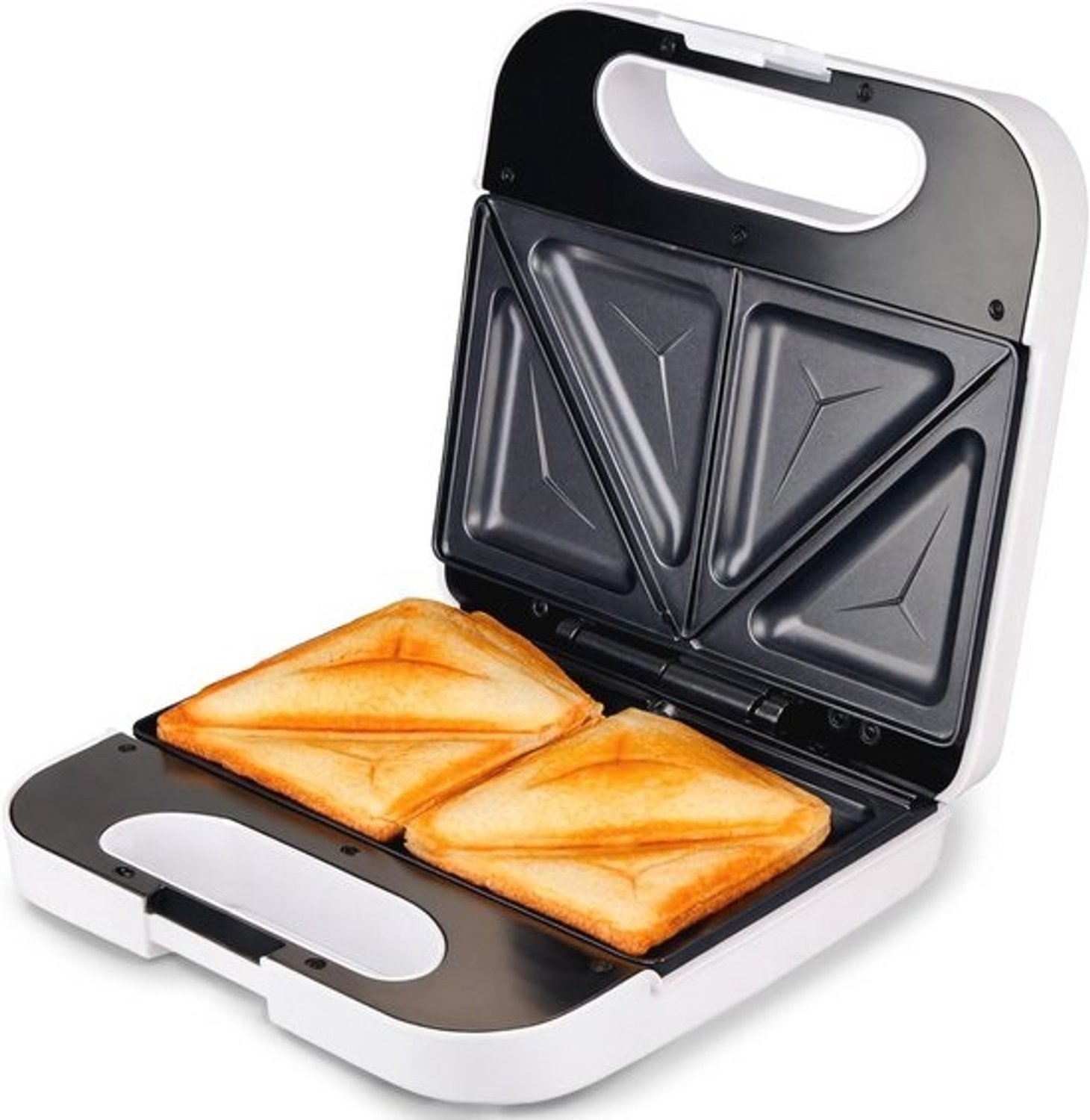 Grunkel tosti-broodrooster met grill - 2 sandwiches - 750 W - wit met vierkante rand