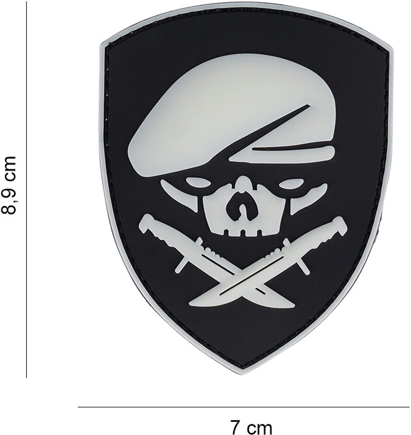 Embleem 3D PVC US Special forces skull ranger glow #20039