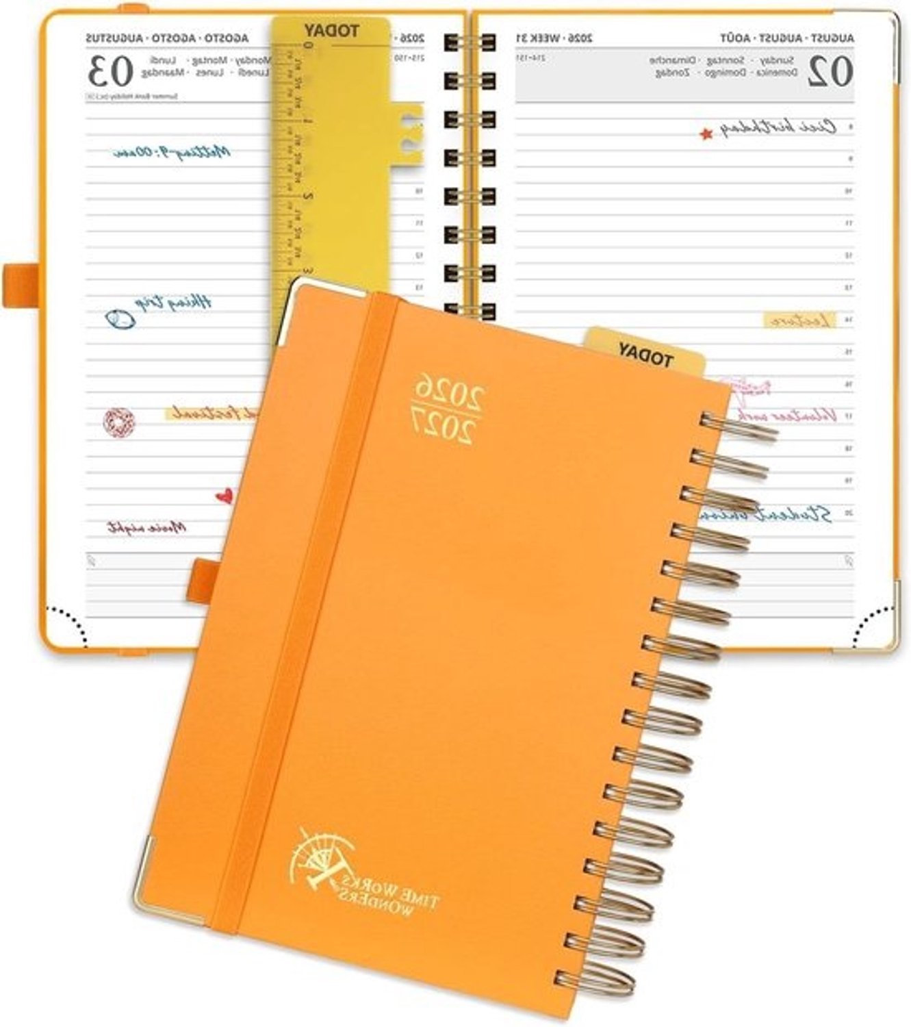 Agenda 2026 2027 - Dagplanner A5 - Afspraken en taken plannen - 1 pagina per dag - A5 215 x 145 cm