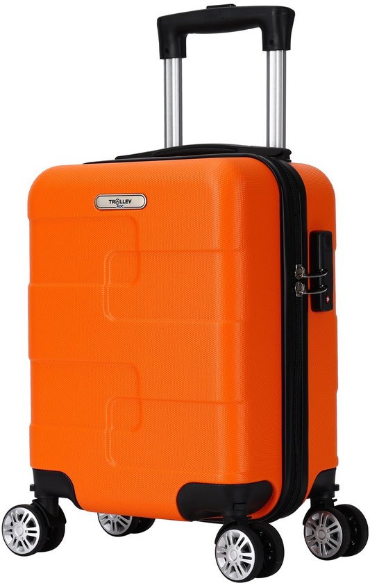Trolley ADC Handbagage koffer 40x30x20 cm onder de stoel – 20 L – 2,3 kg – Harde ABS trolley met 4 afneembare wielen – Oranje